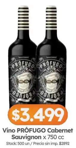 Cordiez Prófugo vino cabernet sauvignon oferta