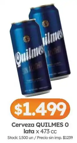 Cordiez Quilmes cerveza 0 lata oferta