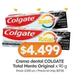 Cordiez Colgate crema dental Total Menta Original oferta