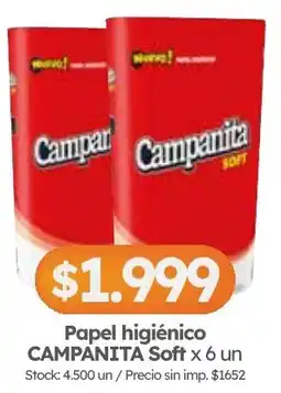 Cordiez Campanita papel higiénico soft oferta