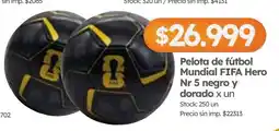 Cordiez Fifa pelota de fútbol mundial hero nr 5 negro y dorado oferta