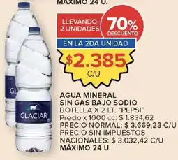 Carrefour Pepsi agua mineral sin gas bajo sodio botella oferta