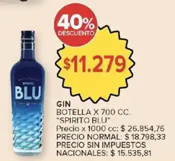 Carrefour Spirito blu gin botella oferta