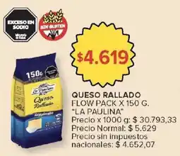 Carrefour Market La paulina queso rallado flow pack oferta