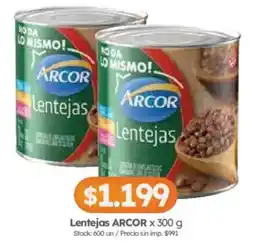 Cordiez Arcor lentejas oferta
