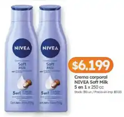 Cordiez Nivea crema corporal soft milk oferta