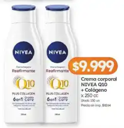 Cordiez Nivea crema corporal reafirmante q10 plus collagen oferta