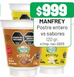 Almacor Manfrey postre entero vs sabores oferta