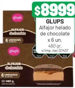 Almacor Glups alfajor helado de chocolate oferta