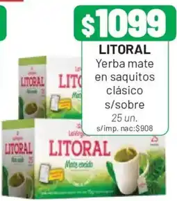 Almacor Litoral yerba mate en saquitos clásico oferta