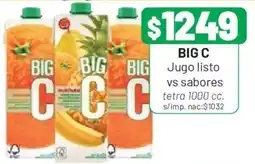 Almacor Big C jugo listo vs sabores oferta