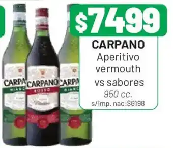 Almacor Carpano aperitivo vermouth vs sabores oferta