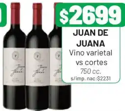 Almacor Juan de Juana vino varietal vs cortes oferta