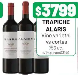 Almacor Trapiche alaris vino varietal vs cortes oferta