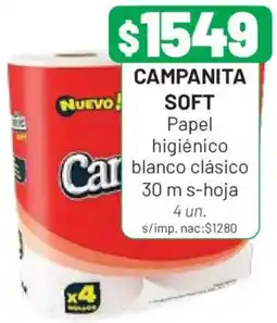 Almacor Campanita papel higiénico blanco clásico soft oferta
