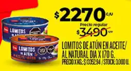 Supermercados DIA Dia lomitos de atún en aceite al natural oferta