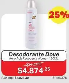 Ferniplast Dove - desodorante aero aob raspberry woman 150ml oferta