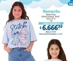 La Anonima Remerón manga corta infantil estampa stitch oferta
