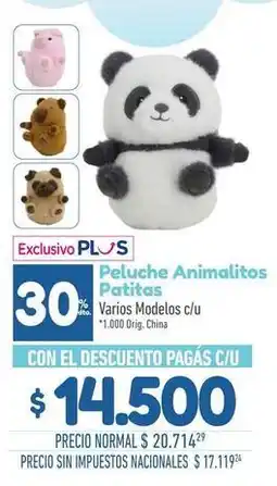 La Anonima Patitas - peluche animalitos oferta