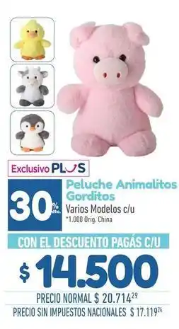 La Anonima Peluche animalitos gorditos oferta