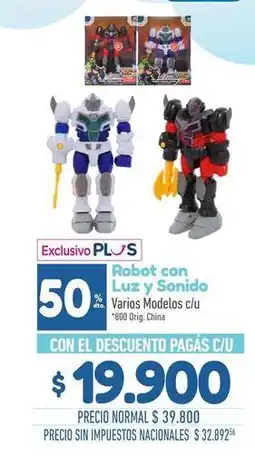 La Anonima Robot con luz y sonido varios modelos c/u oferta