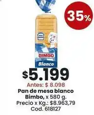 Coto Bimbo - pan de mesa blanco oferta