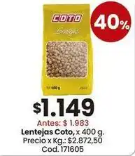 Coto Coto - lentejas oferta
