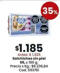 Coto 66 - salchichas sin piel oferta
