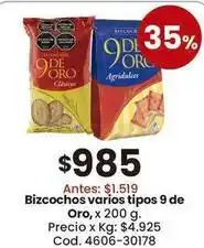 Coto 9 de oro - bizcochos 9 de oro, x 200 g oferta