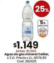 Cellier - agua sin gas mineral