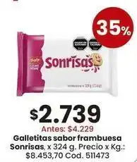 Coto Sonrisas - galletitas sabor frambuesa oferta