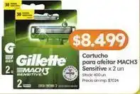 Cordiez Gillette - cartucho para afeitar mach3 sensitive x 2 un oferta
