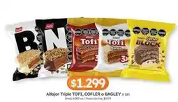 Cordiez Tofi - alfajor triple tofi, cofler o bagley oferta
