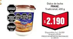 Cooperativa Obrera Franz - dulce de leche oferta