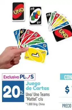 La Anonima Mattel juego de cartas uno uno teams oferta