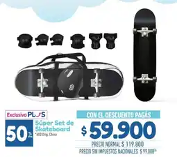La Anonima Exclusivo plus súper set de skateboard oferta