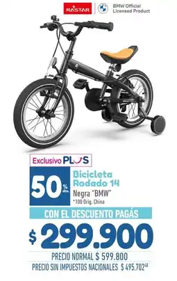 La Anonima Rastar bicicleta rodado 14 negra bmw oferta