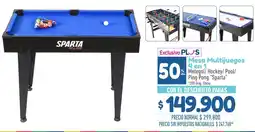 La Anonima Sparta mesa multijuegos 4 en 1 oferta