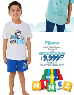 La Anonima Snoopy pijama infantil estampa oferta