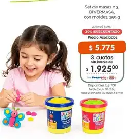 Cooperativa Obrera Divermasa set de masas con moldes oferta