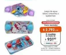 Cooperativa Obrera Stitch juego de agua unicornio o spiderman oferta