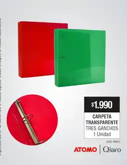 Atomo Conviene Atomo carpeta transparente tres ganchos oferta