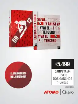 Atomo Conviene Atomo carpeta a4 river dos ganchos oferta