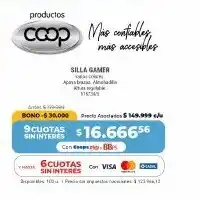 Cooperativa Obrera Coop silla gamer oferta