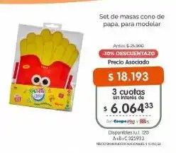 Cooperativa Obrera Set de masas cono de papa, para modelar oferta