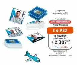 Cooperativa Obrera Juego de memoria. AFA oferta