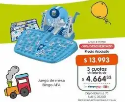 Cooperativa Obrera Juego de mesa Bingo AFA oferta