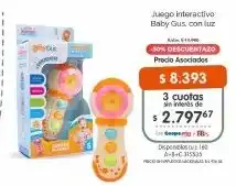 Cooperativa Obrera Baby Gus juego interactivo con luz oferta