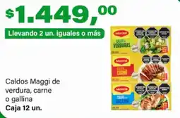 Supermercados Damesco Maggi caldos de verdura, carne o gallina oferta