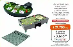 Cooperativa Obrera Mesa mini set black jack oferta
